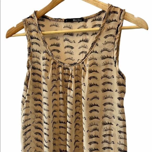 Nude Eyelash Print Light Weight Tank Dress 8 - Picture 2 of 9